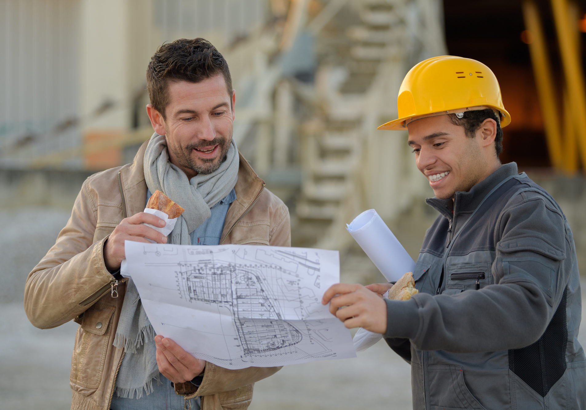 workers outside a factory